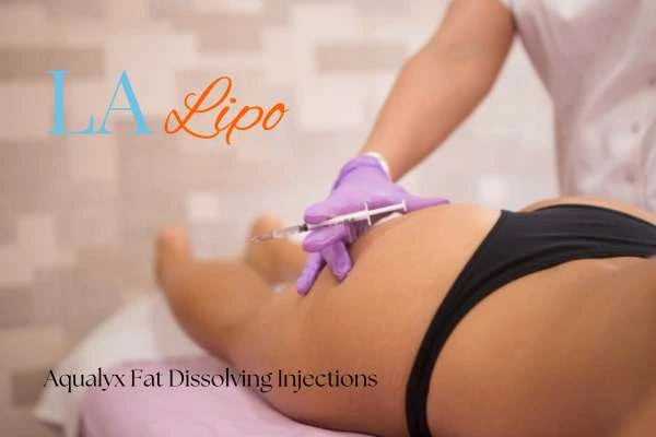Woman having fat dissolving injections Batley on thighs