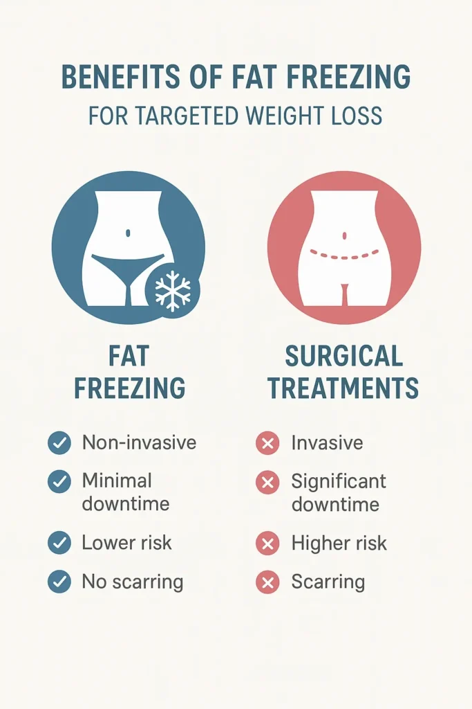 graphic showing the benefits of fat freezing Batley